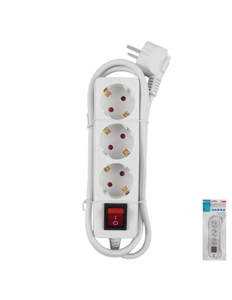 Regleta / Base Multiple 3 Tomas Con Toma De Tierra Con Interruptor
