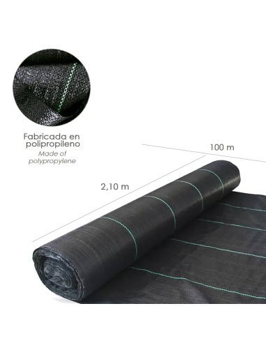 Malla Antihierbas (Rollo 2,1x100 Metros) Malla Anti Maleza, Malla Geotextil Jardin, Tela Anti Hierbas Jardin,