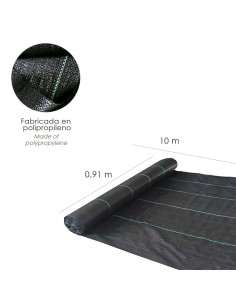 Malla Antihierbas (Rollo 0,9x10 Metros) Malla Anti Maleza, Malla Geotextil Jardin, Tela Anti Hierbas Jardin, 2
