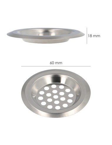 Filtro Cestillo Para Lavabo / Fregadero Inoxidable 6 cm.
