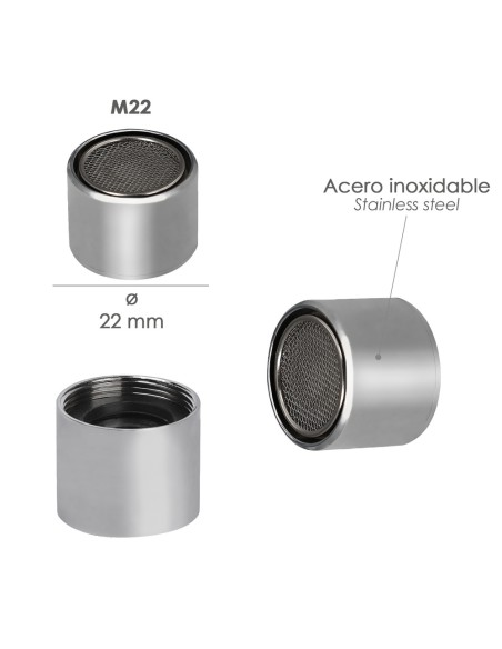 Atomizador Grifos / Monomando F22 (2 piezas) Filtro Aireador Grifo, Economizador de Agua, Difusor Grifo, Aireador Economizador