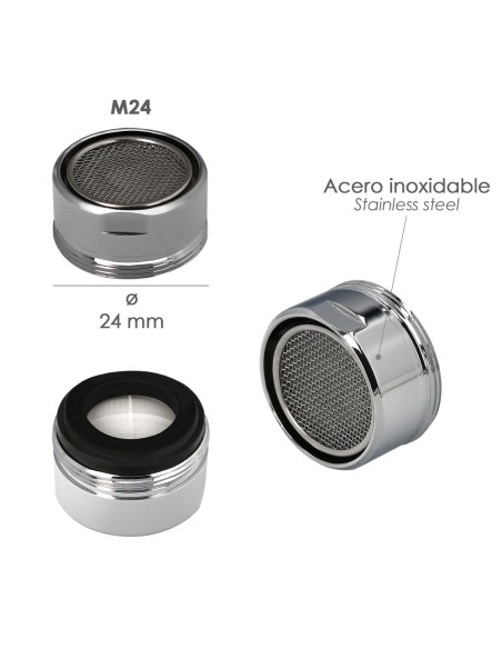 Atomizador Grifos / Monomando M24 (2 piezas) Filtro Aireador Grifo, Economizador de Agua, Difusor Grifo, Aireador Economizador