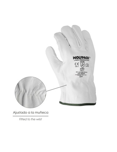 Guantes Trabajo Piel FLOR 7" C/Colgador