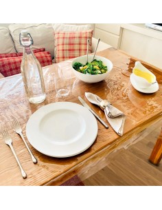 Mantel Hule Rectangular Transparente Antimanchas PVC 140x250 cm. Recortable Uso Interior y Exterior 2