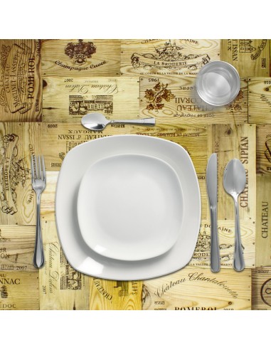 Mantel Hule Rectangular Tablones Vino Impermeable Antimanchas PVC 140x250 cm. Recortable Uso Interior y Exterior