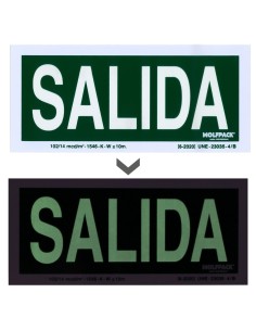 Cartel / Señal Fluorescente Salida 22x10 cm. 2