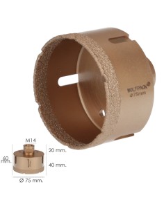 Corona Diamante Para Amoladora Ø 75 mm. Conexión Rosca M14. Corte Seco 2