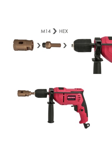 Adaptador M14 A Espiga Taladro, Adaptador Amoladora A Taladro