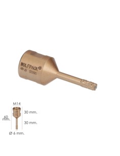 Corona Diamante Para Amoladora Ø 6 mm. Conexión Rosca M14. Corte Seco 2