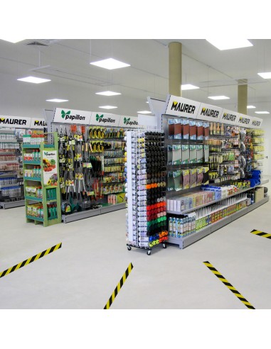 Cinta Señalizacion Adhesiva Suelo, Bicolor Amarilla Y Negra, 33 mt x 50 mm.