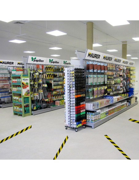 Cinta Señalizacion Adhesiva Suelo, Bicolor Amarilla Y Negra, 33 mt x 50 mm.