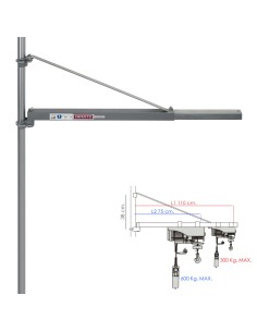 Brazo Soporte para Polipastos - Cabrestante capacidad de carga de 600 o 300 Kg. 2