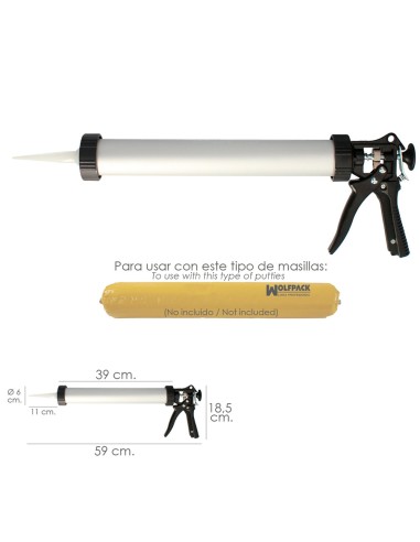 Pistola Aluminio / Acero Para Aplicar Mortero Capacidad 660 CC.