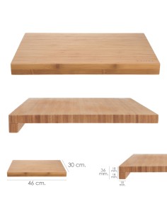 Tabla Cortar Cocina Fabricada En Madera De Bambu 100% Con Borde 46x30,5 cm.Tabla Cortar,Carne Pescado,Verduras,Frutas,Alimentos 2