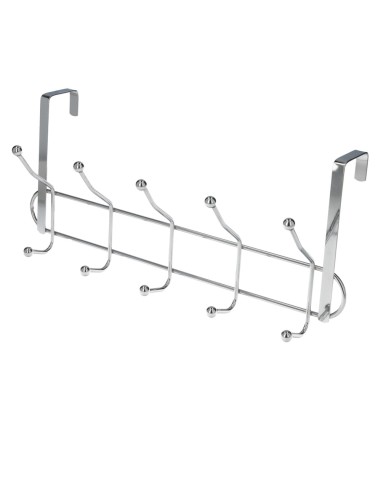 Perchero Cromado Colgante Para Puerta 5/10 Ganchos. Terminacion Metalica.