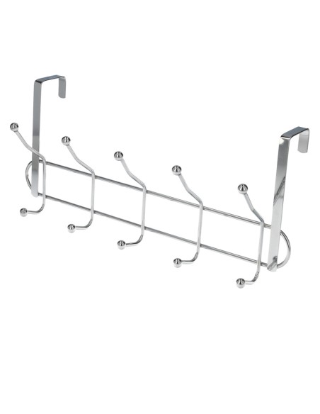 Perchero Cromado Colgante Para Puerta 5/10 Ganchos. Terminacion Metalica.