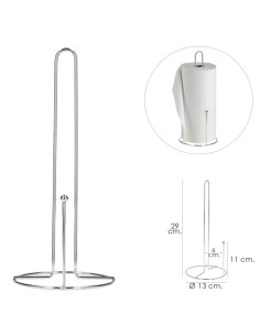 Portarrollos Papel Cocina Vertical, Cromado, 13x29 cm. 2