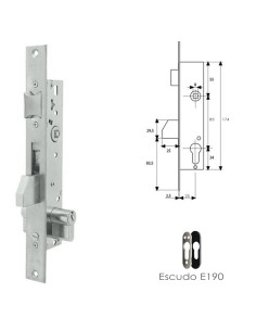 Cerradura Tesa 2210/25/3NI Con Escudo de Seguridad E190 Con Sistema Antipalanqueta 2