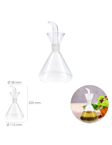 Aceitera De Cristal Con Sistema Antigoteo, Capacidad 500 ml.