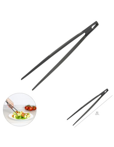 Pinzas De Cocina, Color Negro, Fabricadas en Nylon, 30cm.