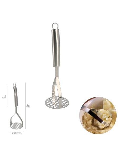 Prensapatatas Realizado en Acero Inoxidable Ø 82 mm. x 26 cm.