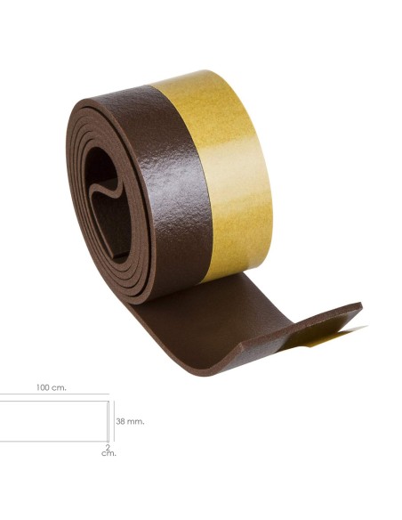 Burlete Umbral Autoadhesivo PVC Flexible Marron