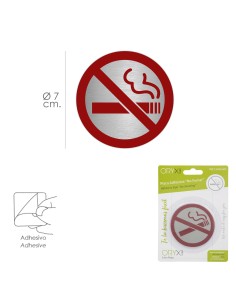 Placa Adhesiva "No Fumar" Acero Inoxidable Ø 7 cm. 2