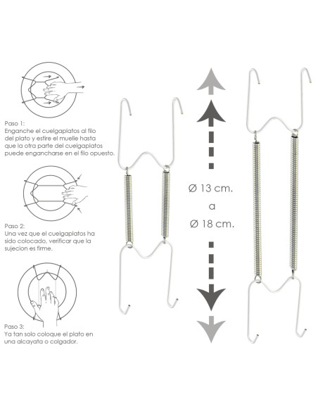 Cuelgaplatos Muelle Para platos de Ø 13 a 18 cm.