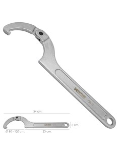 Llave De Gancho Articulada Para Tuberias Ø 80 a 120 mm. 2