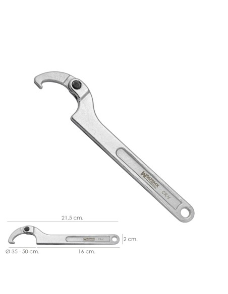 Llave De Gancho Articulada Para Tuberias Ø 35 a 50 mm.