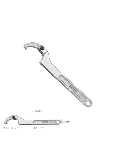 Llave De Gancho Articulada Para Tuberias Ø 15 A 35 mm.