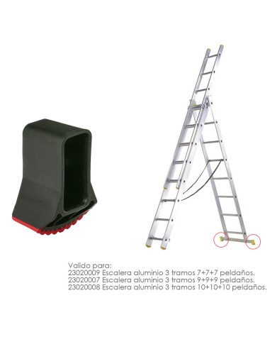 Contera Escalera Larguero Aluminio Industrial 10+10+10 / 9+9+9 / 7+7+7 Peldaños Version 2019