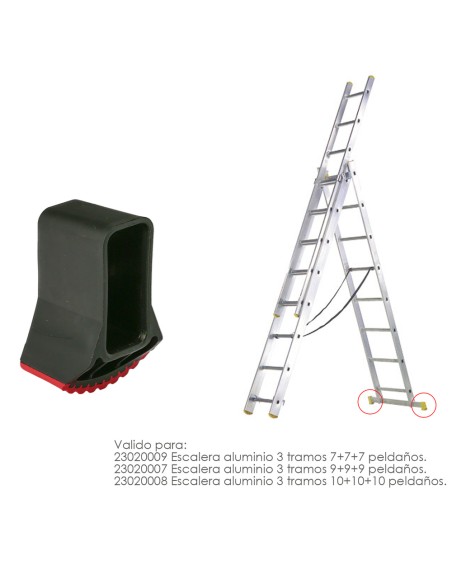 Contera Escalera Larguero Aluminio Industrial 10+10+10 / 9+9+9 / 7+7+7 Peldaños Version 2019