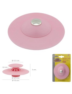 Tapón Universal Fregadero Lavabo Bañera Silicona Con Cestillo Ø 10 cm. 2