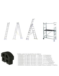 Contera Escalera 1 / 2 / 3 Tramos y Andamio Aluminio Classik Version 2019 2