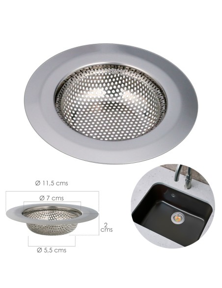 Filtro Cestillo Fregaderos / Lavabo Cocinas Ø 11,5 cm.