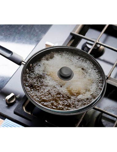Tapa Anti Salpicaduras Sarten Acero Ø 30 cm. Negro.