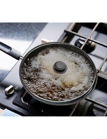 Tapa Anti Salpicaduras Sarten Acero Ø 30 cm. Negro.