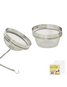 Bola Malla Para Especias / Te / Legumbres Acero Inoxidable Ø 9 cm. Con Cadena 2