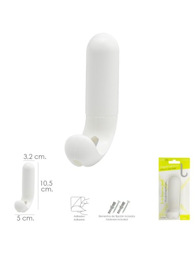 Colgador Adhesivo / Atornillable Blanco