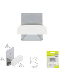 Colgador Percha Adhesivo Acero Inoxidable Color Metalizado / Blanco 2