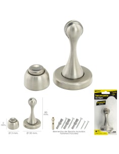 Tope Puerta Retenedor Magnetico Extrafuerte Acero Inoxidable Para Pared y Suelo 2