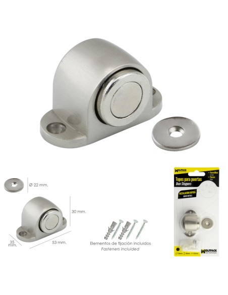 Tope Puerta Retenedor Magnetico Extrafuerte Acero Inoxidable.