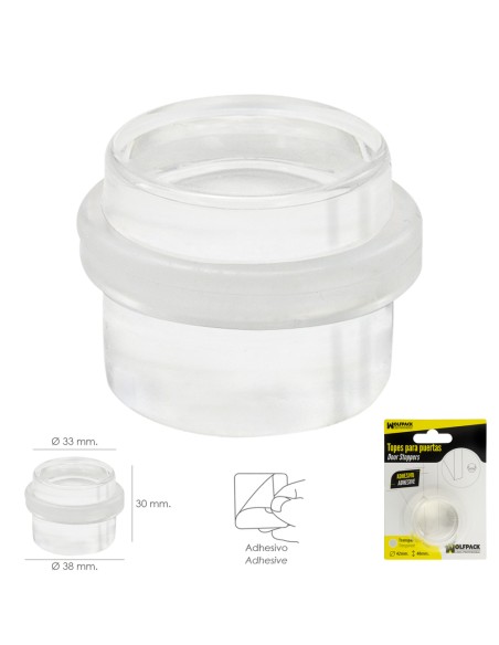Tope Puerta Adhesivo Transparente Redondo