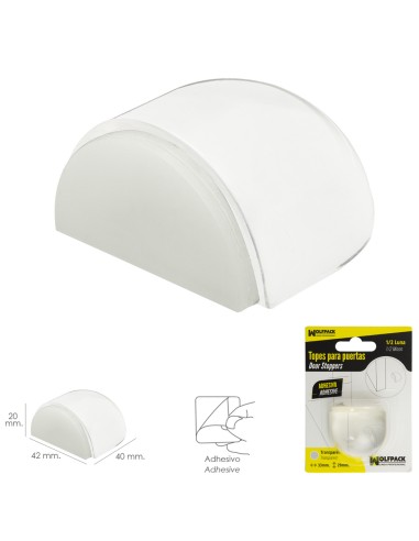 Tope Puerta Adhesivo Transparente Media Luna