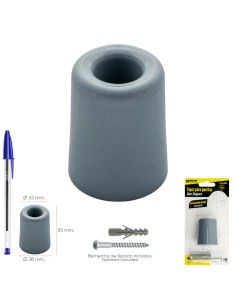 Tope Grande Para Puerta Amortiguacion Extrafuerte Ø 38 x 50 mm 2