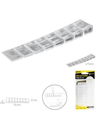 Cuñas Calza Muebles Ajustable / Recortable Transparente (Blister 9 Piezas)