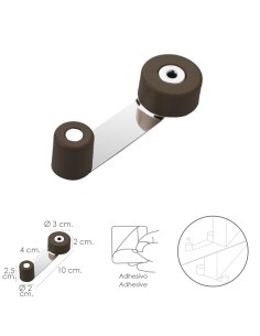 Tope Puerta Con Retenedor Metalico / Goma Marron 2