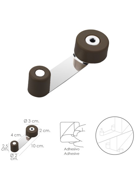 Tope Puerta Con Retenedor Metalico / Goma Marron