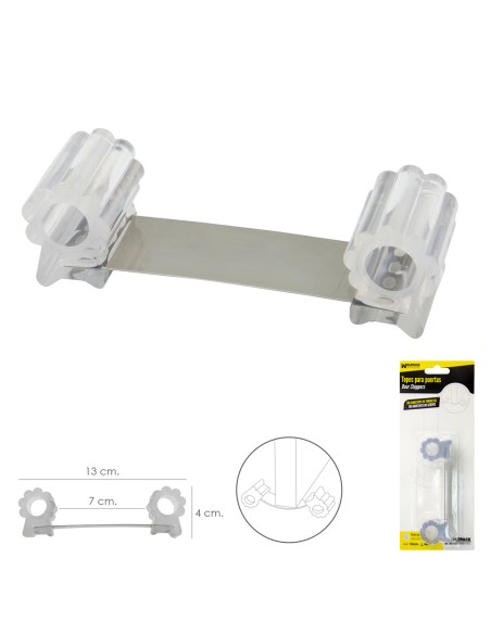 Tope Sujeta Puerta Goma Transparente 13 cm.